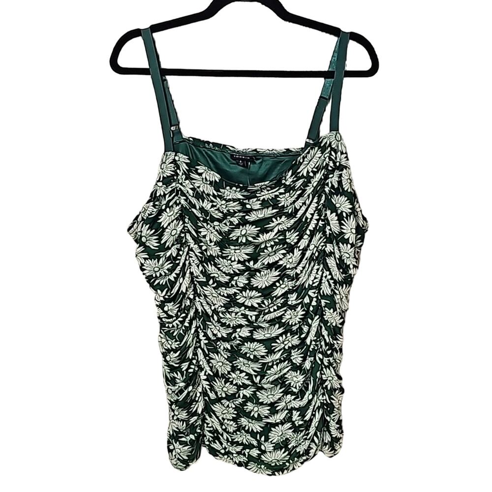Torrid Stretch Mesh Cropped Shirred Cami Top Womens Plus Size 4X NWT